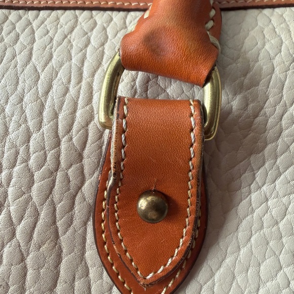 Dooney & Bourke Cream and Brown Leather Satchel - Picture 10 of 12